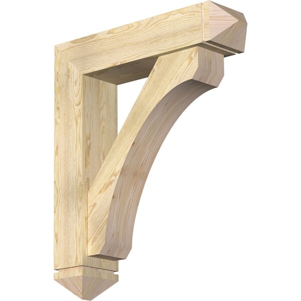 Ekena Millwork Legacy Arts and Crafts Rough Sawn Bracket w/ Offset Brace, Douglas Fir, 8"W x 34"D x 40"H BKT0806X34X40LEC03RDF - main